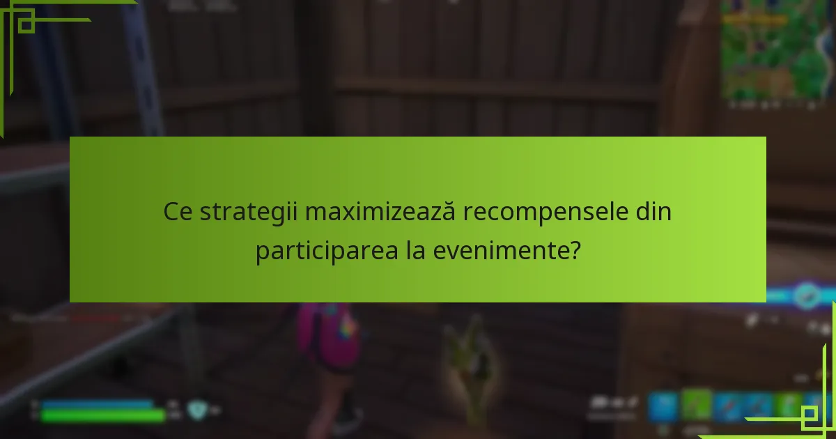 Ce strategii maximizează recompensele din participarea la evenimente?