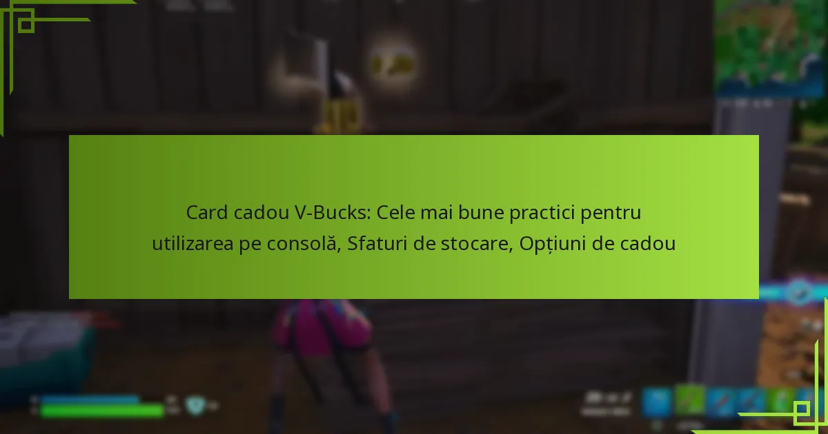 Card cadou V-Bucks: Cele mai bune practici pentru utilizarea pe consolă, Sfaturi de stocare, Opțiuni de cadou